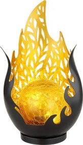 Globo 36534 Solar lámpa, könnyűfém fekete matt, fém arany üveg borostyán, nyomáskapcsoló, akkumlátorral: 2/3 AAA 300mAh 1,2V, IP44, HxSzxM: 165x125x265mm, tartozék: LED 0,06W 3,2V, 3000K