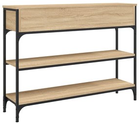 füstös tölgy színű szerelt fa tálalóasztal 100x25x75 cm