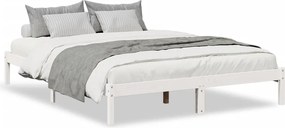 vidaXL fehér tömör fenyő extra hosszú ágykeret matrac nélkül 160x210cm