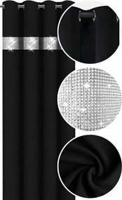 Sima függöny cirkóniákkal 145x220 klasszikus függöny nappaliba karikákkal