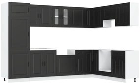 Konyhaszekrény Kalmar 2 pcs Fekete 80 x 46 x 81.5 cm Faanyag