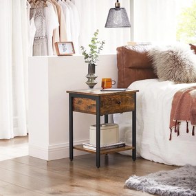 Éjjeliszekrény, oldalasztal fiókkal és polccal 40 x 55 x 40 cm