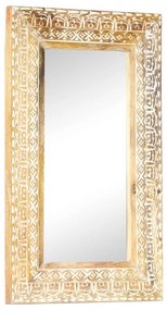 kézzel faragott tömör mangófa tükör 80 x 50 x 2,6 cm
