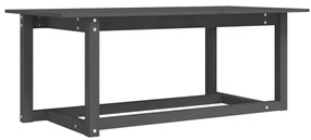 Szürke tömör fenyőfa dohányzóasztal 110 x 55 x 45 cm