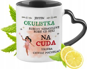 Szemésznek Fekete Bögre Szív Alakú Füllel Ajándék