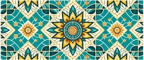 Kép - Türkiz minta (120x50 cm)