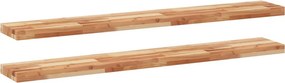 vidaXL 2 db olajbevonatú tömör akácfa függőpolc 120 x 20 x 4 cm
