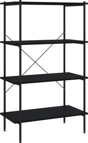 vidaXL fekete 4 szintes polcrendszer 80 x 40 x 130 cm