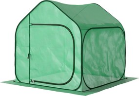 Outsunny Pop-up Mini Üvegház, Kis Kert Üvegház Zöldségekhez, Növényekhez, Virágokhoz, Cippzáros Ajtóval, PE Téli Tető, Beltéri és Kültéri Használatra,