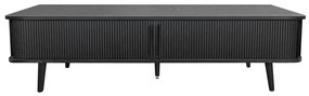 Fekete TV-állvány tölgyfa dekorral 178x50x40 cm Rove – Woodman