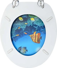 2 db mélytengermintás MDF WC-ülőke fedéllel