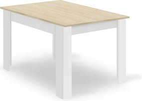 AKCIÓ Fehér étkezőasztal sonoma tölgy dekorációval MADO 120x80 II. minőség