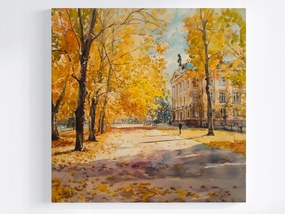 Vászonkép Canvas Város Utca Park Ősz Fák Séta Kilátás 80x80