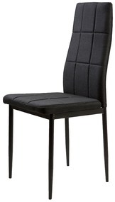 4 db-os magas háttámlájú fekete szövet étkezőszék
