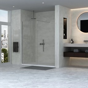 Erga Paris, Walk-In zuhany paraván 60x200 cm, 8 mm átlátszó üveg, króm profil, ERG-V02-PARIS-060x200-CL-CR