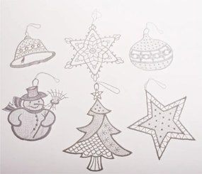 Textil karácsonyfadísz készlet 6 db-os 11 cm Knit – Dakls