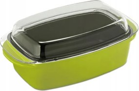 Zöld alumínium edény üveg fedéllel 5L