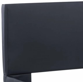 fekete LED-es műbőr ágykeret 90 x 200 cm