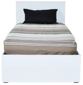 Egyszemélyes ágy 90 cm Kalabora (ágyráccsal) (tárolóhellyel) (fehér). 1108497