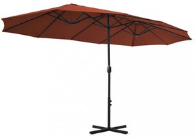 terrakotta kültéri napernyő alumíniumrúddal 460 x 270 cm