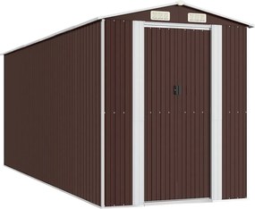 vidaXL sötétbarna horganyzott acél kerti fészer 192 x 523 x 223 cm