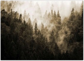 Fotótapéták 254x184 Tájkép Szépia Hegyek Köd