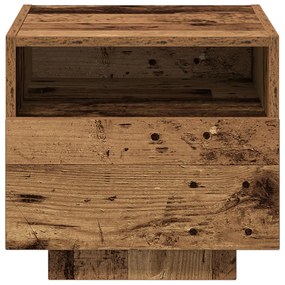 Éjjeli szekrények LED világítással 2 db Régi fa 40x39x37 cm