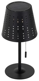 Kültéri asztali lámpa fekete, LED-del, 3 fokozatban szabályozható, újratölthető és napelemes - Ferre