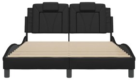 fekete ágykeret Viana LED-ekkel matrac nélkül 120 x 200 cm