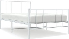 vidaXL fehér fém ágykeret fej- és lábtámlával 107 x 203 cm