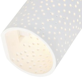 Vintage fali lámpa fehér gipsz henger alakú - Mahou