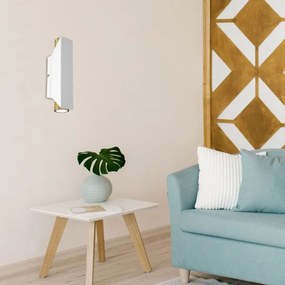 Fali lámpa WALL 2xGU10/8W/230V fehér/sárgaréz