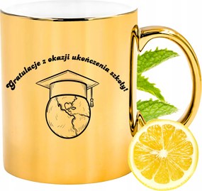 Arany csillogó ballagási bögre ajándék fényképes nyomtatással