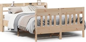 vidaXL tömör fenyőfa ágy matrac nélkül 135 x 190 cm