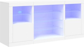 vidaXL fehér tálalószekrény LED-világítással 142,5 x 37 x 67 cm