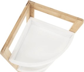 Sarokpolc, fehér/természetes bambusz, FONG