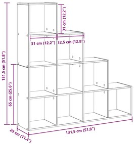 Szobaelválasztó könyvespolc Musta tammi 131.5 x 29 x 131.5 cm