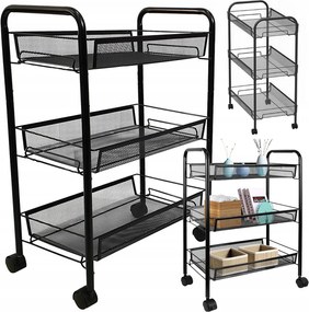 Fürdőszoba Polc Konyhai Gurulós Szekrény Fém Könyvespolc Három Szint