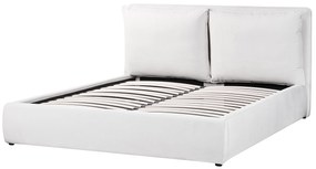 Törtfehér bársony ágyneműtartós franciaágy 160 x 200 cm BAJONNA Beliani