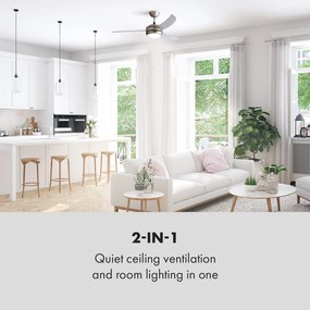 Klarstein El Paso, mennyezeti ventilátor, 52", menet e27, 3 lapát, szürke kialakítás