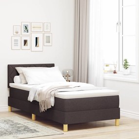 Boxspring Ágy Matraccal Sötétbarna 90x200 cm Szövet