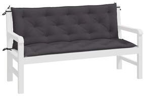 2 db antracit oxford szövet kerti padpárna 150 x 50 x 7 cm
