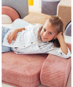 Rózsaszín kordbársony gyerek fotel Flip – Wigiwama