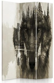 Gario Paraván Farkas az erdõ hátterén barna színben Méret: 110 x 170 cm, Kivitelezés: Forgó paraván 360°