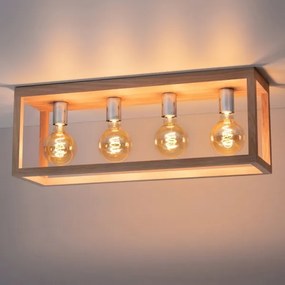 Spot-Light 9158474L - KAGO mennyezeti lámpa 4xE27/60W/230V matt tölgy