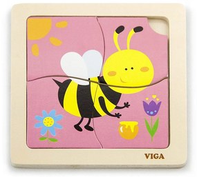 Fa képes kirakó puzzle Viga 4 db méhecske