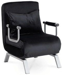 Ágyazható Fotel BART Fekete Bársony Kárpittal.