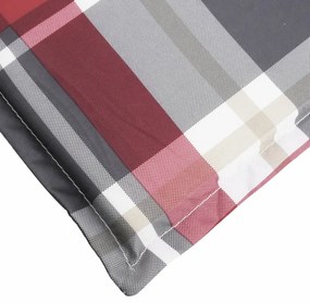 piros kockás oxford szövet napozóágy párna 200 x 70 x 3 cm