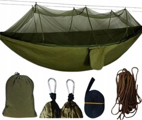 Függőágy Turista Kétszemélyes Szúnyoghálóval Kemping Túlélő Tartós Erős