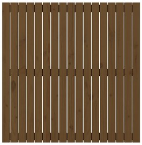 mézbarna tömör fenyőfa fali fejtámla 108 x 3 x 110 cm